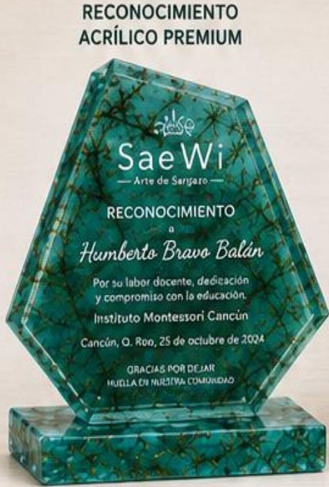 Reconocimiento Acrílico Ámbar